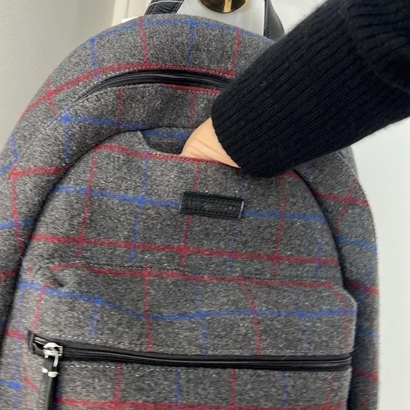 NWT Baekgaard tweed and leather backpack